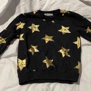 Doe a Dear 5 black gold stars long sleeve sweatshirt like new worn once
